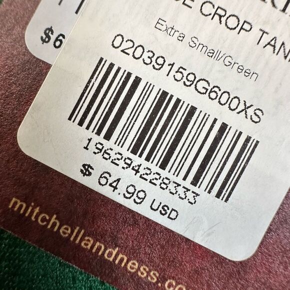 NWT Mitchell & Ness Women’s NBA Milwaukee Bucks Green/Black Crop Tank - Size XS - Picture 6 of 9